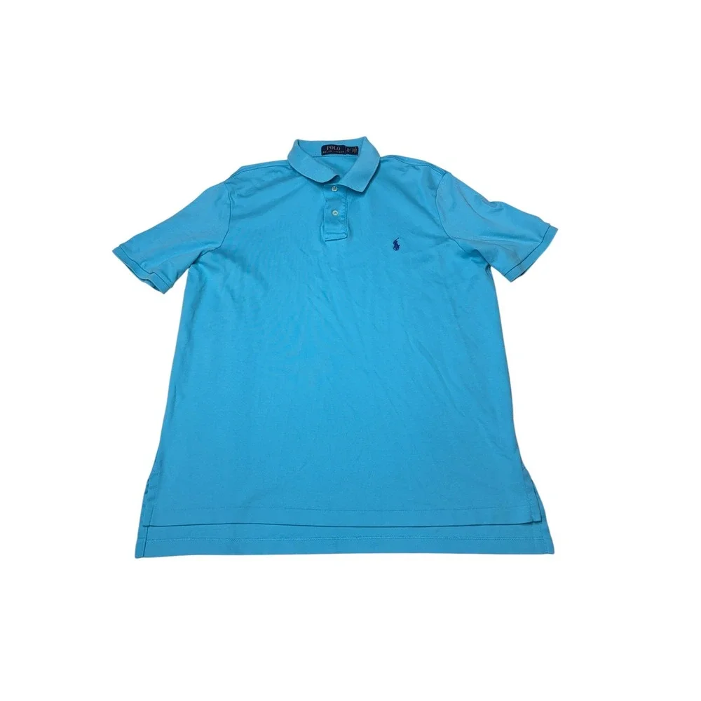 Polo Ralph Lauren Men XL SolfTouch Turquoise Blue Short Sleeve Polo Shirt Cotton